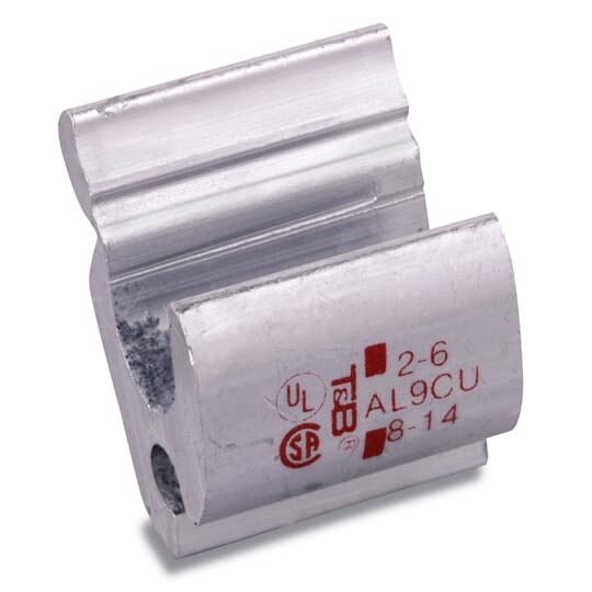 Aluminum Compression H-Tap: Wire Range Main: 2/0-2, Branch 1/0-6, Length 1-1/2 Inches, Die Code o, Die Color Code Green