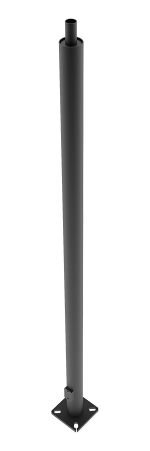 Pole 4 Inch Round 11 Gauge 15 Foot Welded Tenon Square, Base