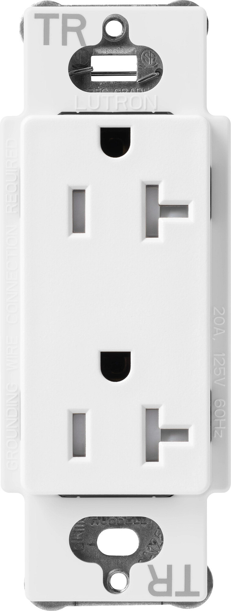 Lutron Claro Tamper-Resistant Duplex Receptacle, 20 Amp, Snow