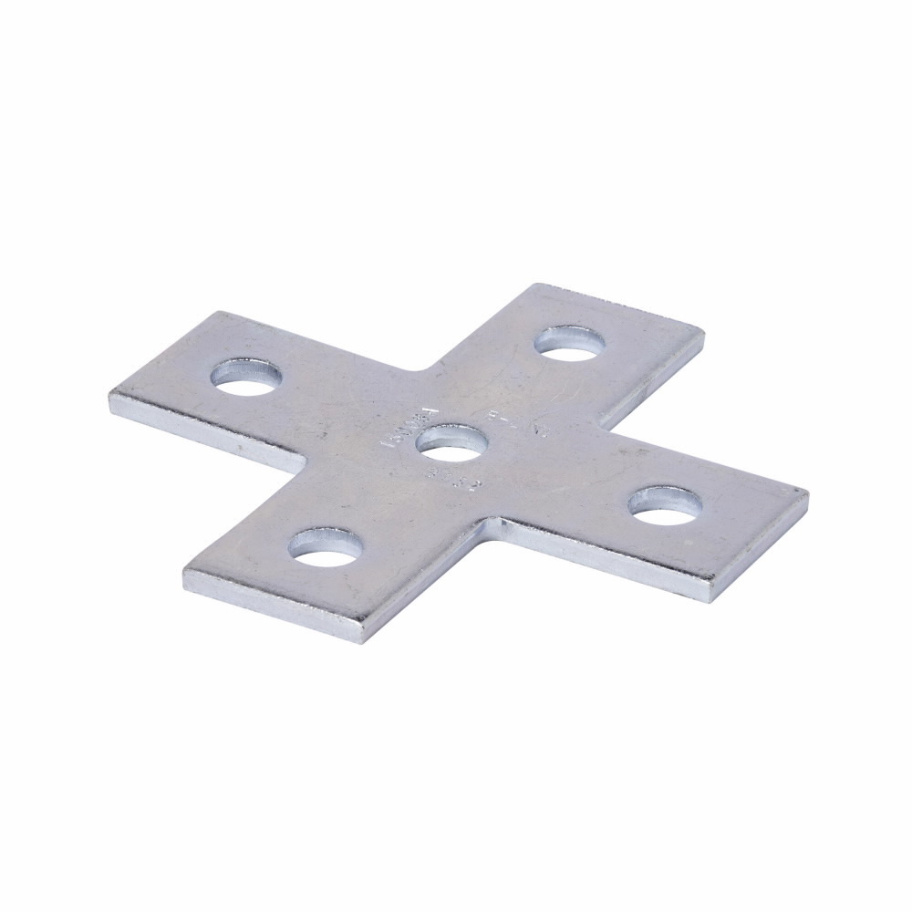 FIVE HOLE CROSS PLATE, HOT DIP GALVANIZED
