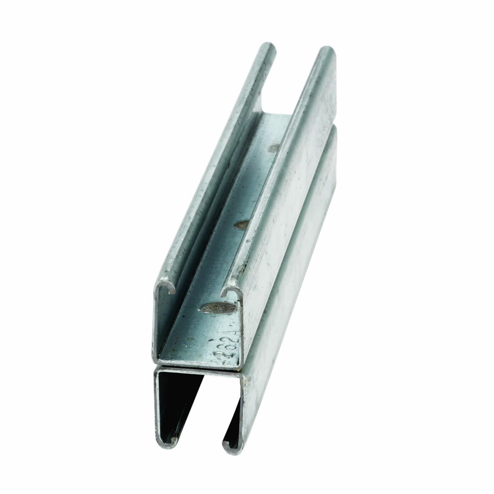 Eaton B-Line series strut back-to-back welded channel, 1.62" H x 240" L x 1.62" W, Steel, Stainless steel type 304, 12 Gauge