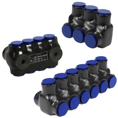 Nimbus4Flex Insulated Flexible Aluminum Multi-Tap Connector, Conductor Range 4-14, Flex 8-14 H,I,K,M,DLO, 3 Ports, Single Sided Entry, Tin Plated, UL, CSA