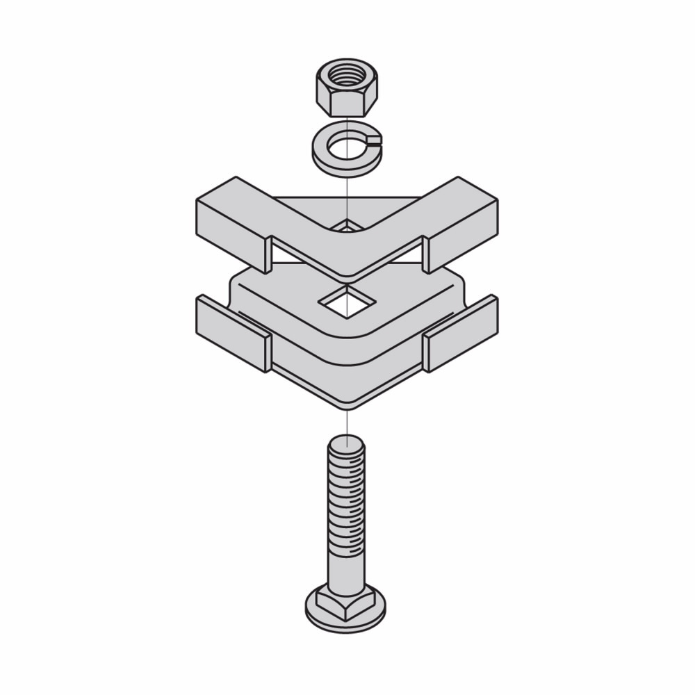 Eaton B-Line series runway splice, Used to connect stringers at 90? horizontal tee, Runway 90? junction splice clamp and kit, Yellow zinc