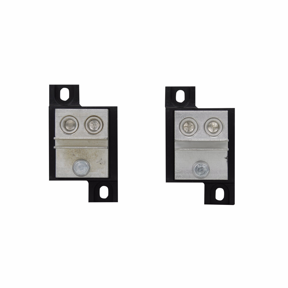 Eaton Bussmann series 1BS10x universal fuse block, 600V, 400A, 200 kAIC, Modular, Screw, Stud, Molded Black Phenolic Base, Zinc Plated Steel Studs/Nut/Washer, Tin Plated Aluminum Connector