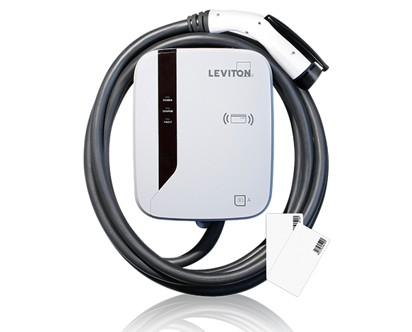 Smart Level 2 EVSE With RFID 30amp 208-240VAC W/J1772, Output Charge Connector 25' , Hardwired,  NEMA 3R