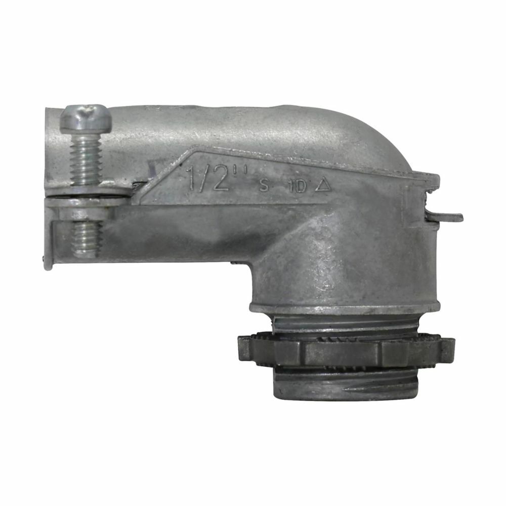 Eaton Crouse-Hinds series squeeze type connector, FMC, 90 angle, Non-insulated, Zinc die cast, 1"