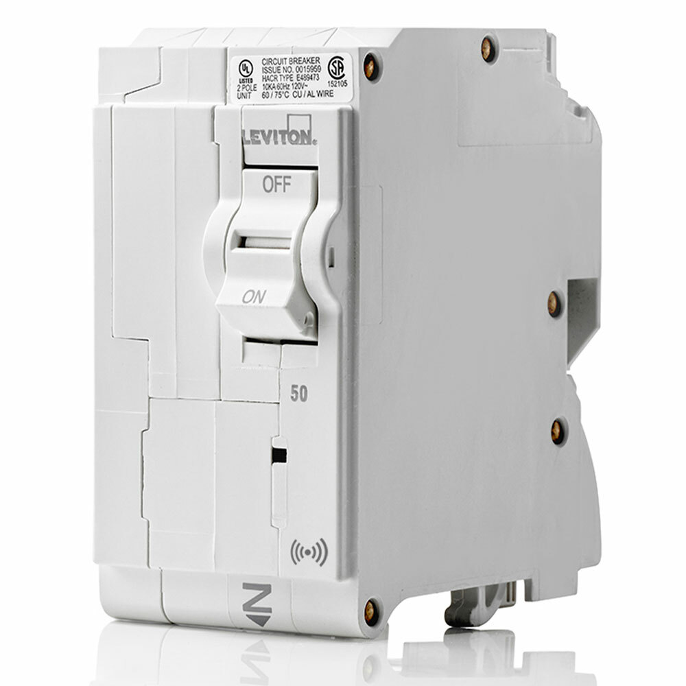 Smart Branch Circuit Breaker, Standard 2-Pole 50A 120/240V, 10KA Interrupt Rating
