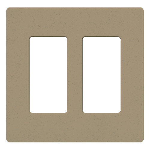 Claro Wallplate, Satin Finish, Two-gang in mocha stone