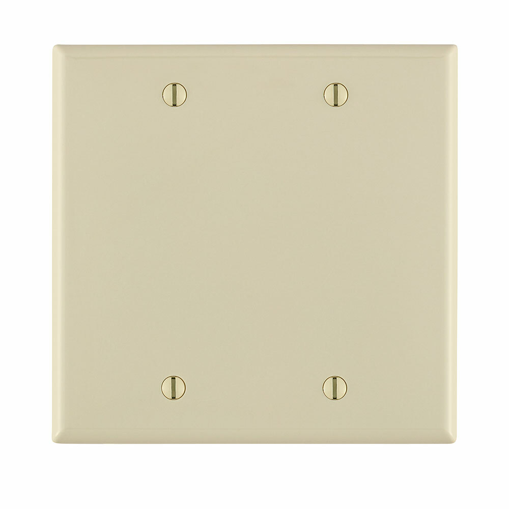 2-Gang No Device Blank Wallplate, Box Mounted, Light Almond