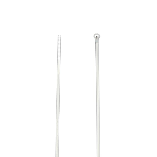 High Performance Cable Tie for Indoor applications, Natural Color Nylon 6.6, Length of 186mm (7.3 Inches) for Bundle Diameter up to 48mm (1.89 Inches), Width of 4.83mm (0.19 Inches), Tensile Strength Rating of 222 Newtons (50 Pounds), Operating Temperature of -60 Degrees Celsius (-76 F) to 85 Degrees Celsius (185 F),  Bulk Pack