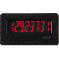 CUB7 8-Digit Counter, Low Voltage Input, Red Display