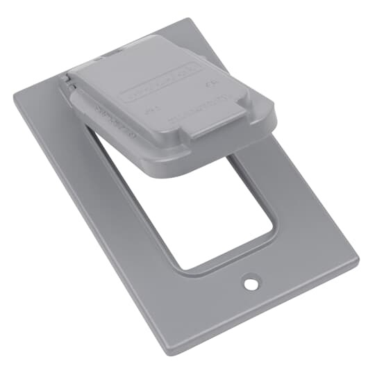 Single Gang Weatherproof Receptacle Cover, Bronze, Zinc Alloy, 1 GFI Receptacle Vertical, Device Mount