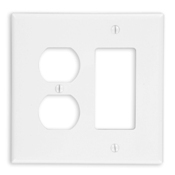 2-Gang 1-Duplex 1-Decora/GFCI Combination Wallplate, Midway Size, Light Almond