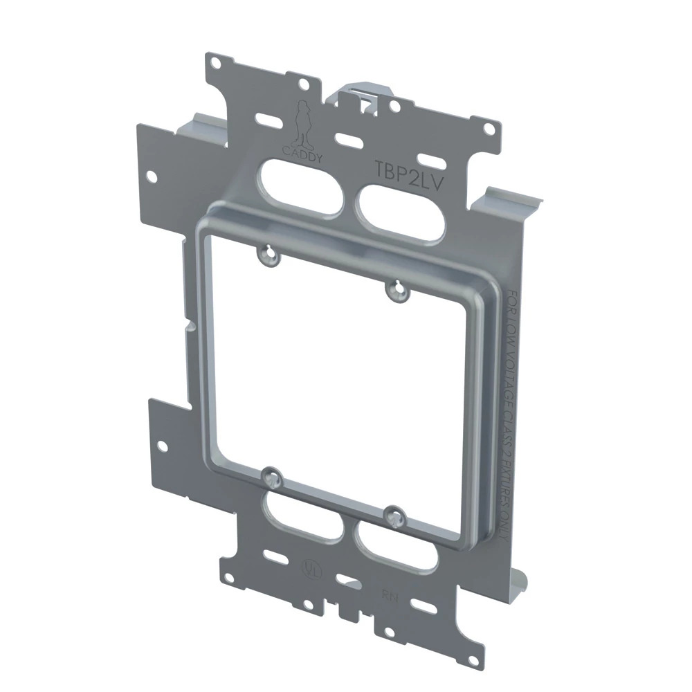 Low Voltage Mounting Plate for Heavy Duty Telescoping Bracket, 2 Gang
