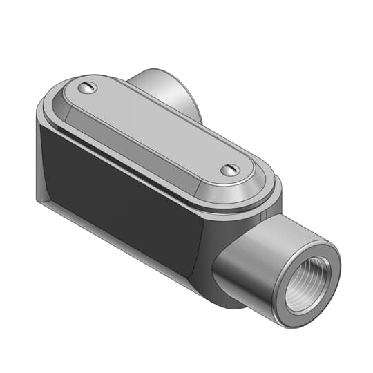 1 Inch Form 7 (LL) Pre-Assembled Conduit Body, Cover and Gasket, Body Material Gray Iron/Zinc Plating and Baked On Epoxy Powder Coat with BlueKote Internal Coating, Cover Material and Finish Stamped Steel/Zinc Plating