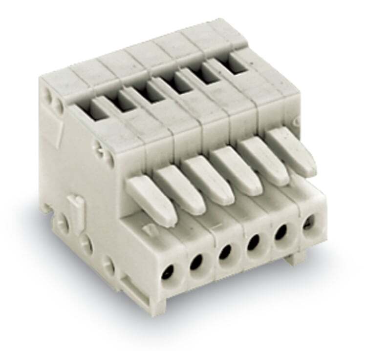 1-conductor female connector; CAGE CLAMP; 0.5 mm; Pin spacing 2.5 mm; 5-pole; 100% protected against mismating; 0,50 mm; light gray
