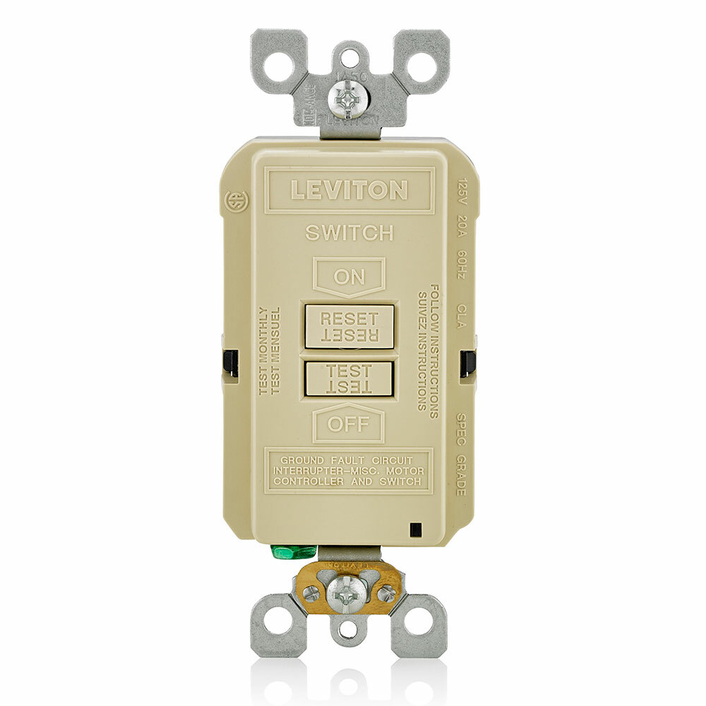 Self-Test Blank Face GFCI, 20A-125V Feed-Through-Ivory