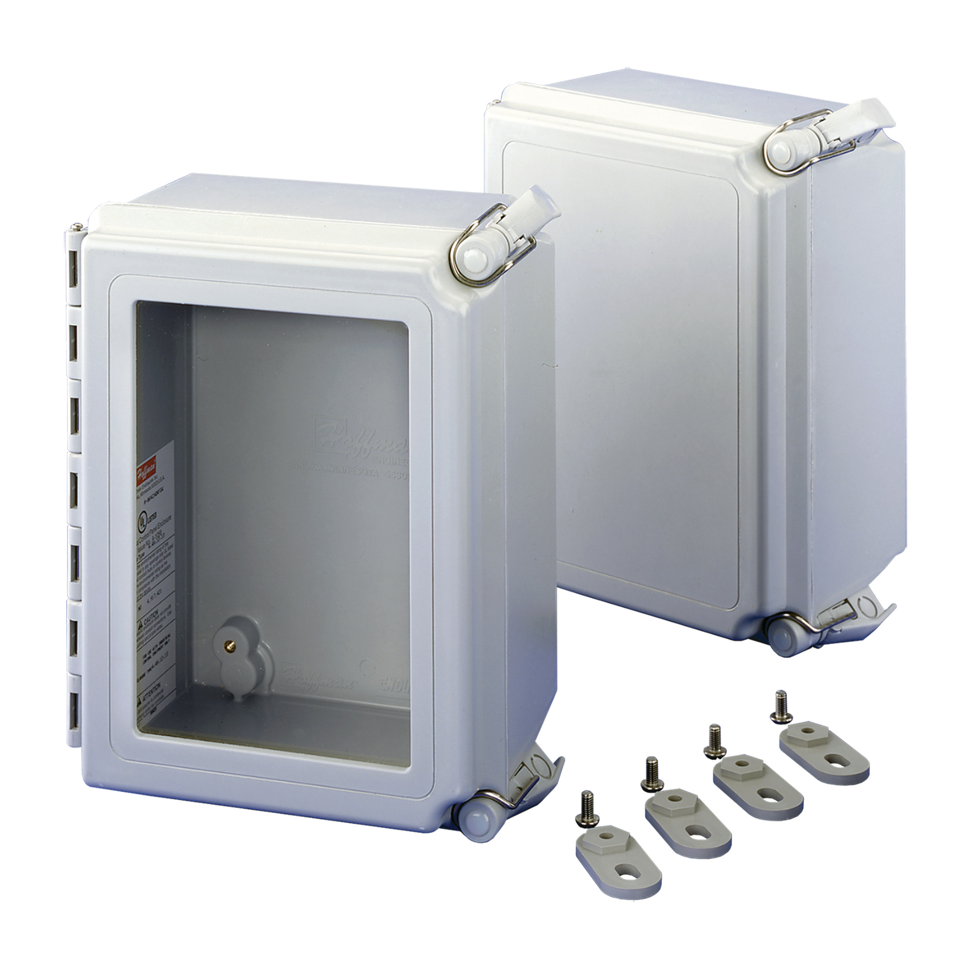 Continuous Hinge QR Cover Enclosure 4X, 8x6x4, Light Gray, Fiberglass