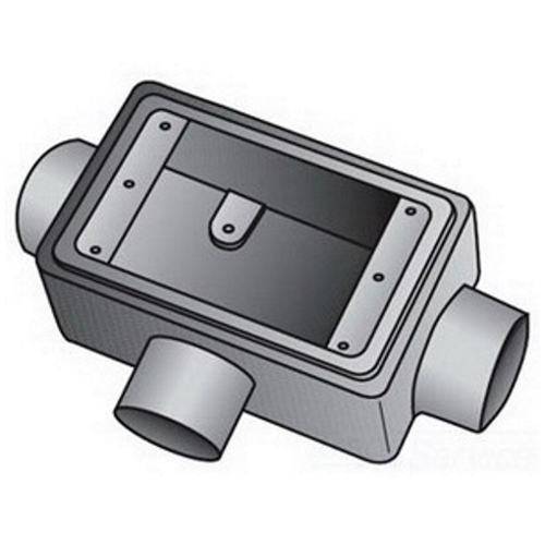OZ-Gedney Type FSCT Shallow Cast Device Box, Number Of Outlet: 3, Gray Iron, Size: 3/4 IN, Ridge Top Construction, Cable Entry: (3) 3/4 IN Hubs, 21 CU-IN Capacity, No, 2-15/16 IN Width, 2-3/8 IN Depth, 4-11/16 IN Height, Finish: Zinc Electr