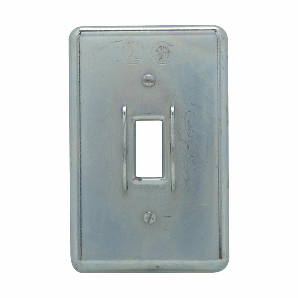 Eaton Crouse-Hinds series DS snap or toggle switch cover, Sheet steel, Surface mount, Single-gang, For square handle general use snap or toggle switches - guarded