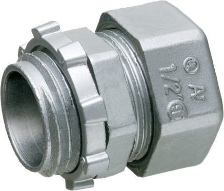 Zinc die-cast EMT compression connector. concrete tight and rain tight. Trade Size 2".