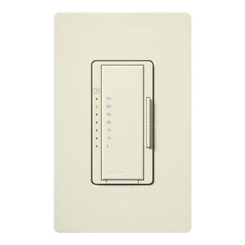 Maestro Countdown Timer, Single-pole, no neutral required, 120V/600W/VA (5A) in biscuit