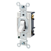 20-Amp, 120/277-Volt, Toggle 3-Way AC Quiet Switch, Heavy Duty Grade, Grounding, Red