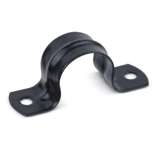 PVC Coated Two Hole Pipe Strap, 1 Inch/27 Metric Pipe Size, Stamped Steel,  Gray