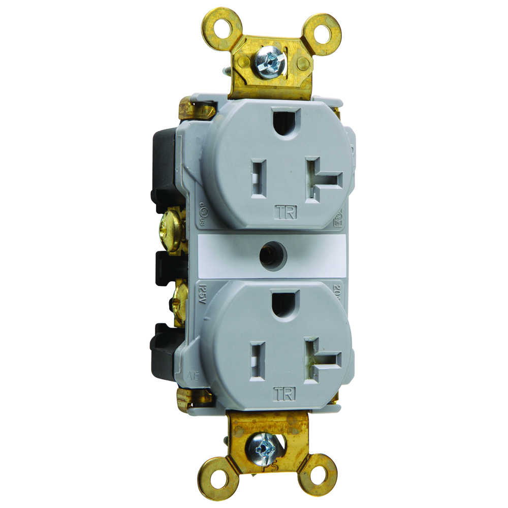 Commercial Grade Tamper-Resistant Duplex Receptacle Side Wire 20amp 125volt Gray