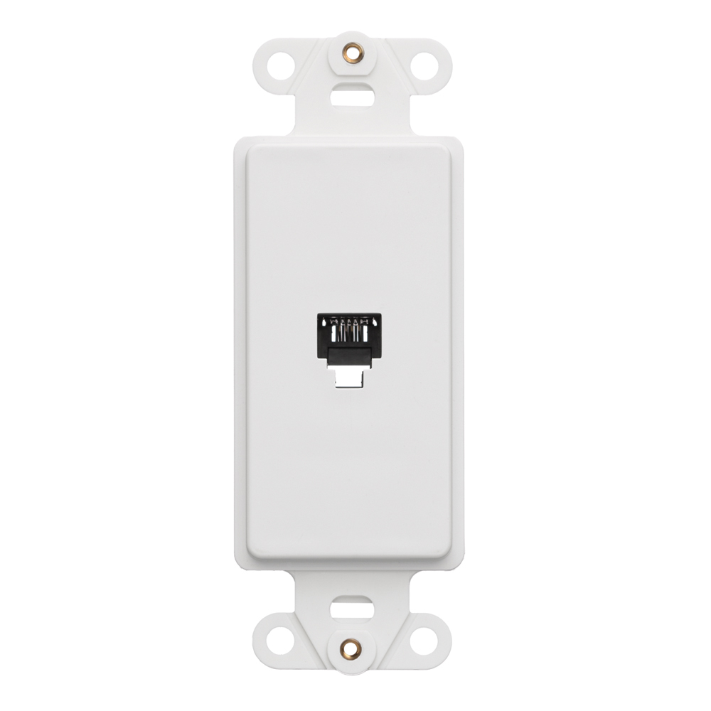 Decora Insert, 6P4C, screw terminals, white