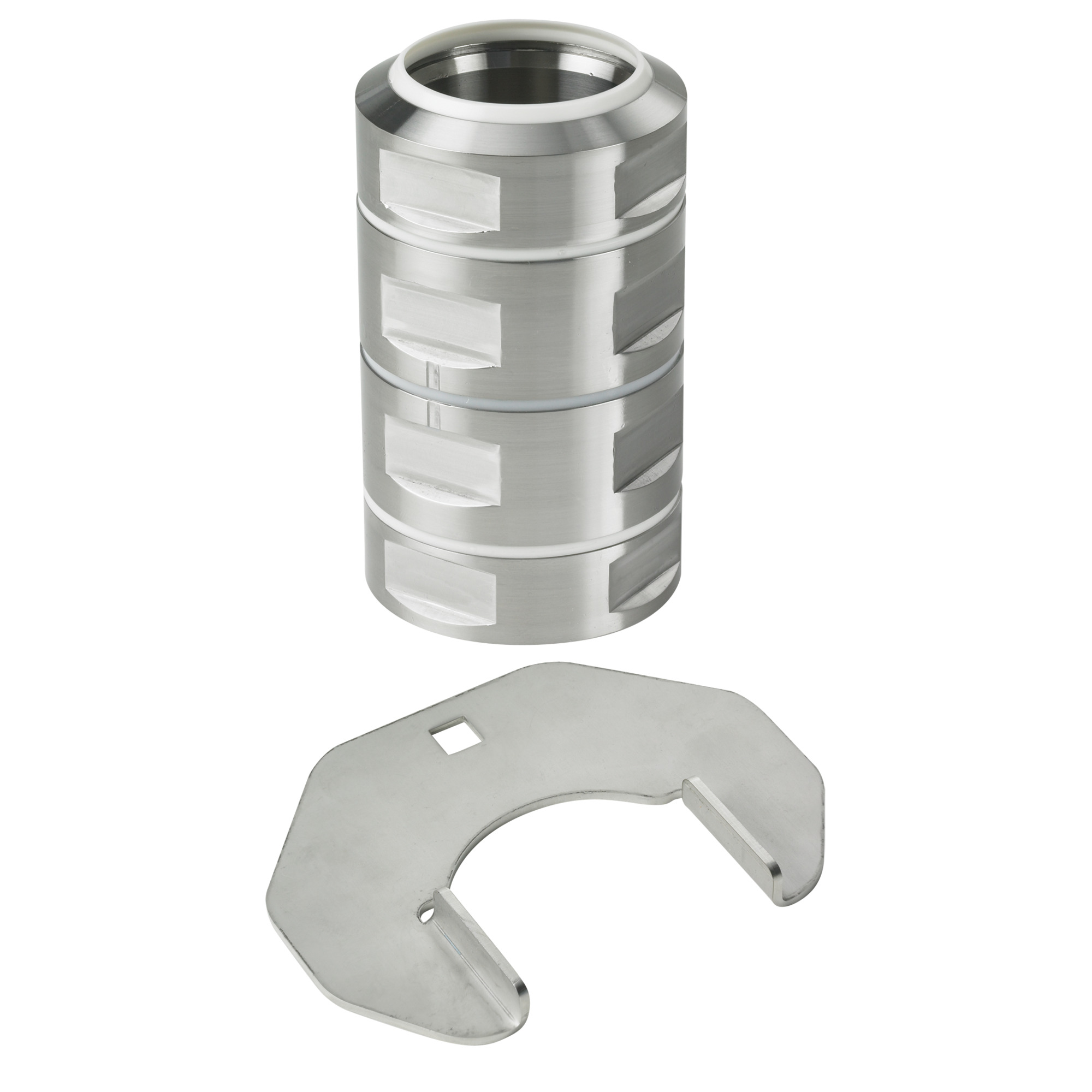 Syspend Sanitary HMI Swivel Coupling, 6.07x3.46x3.46, Brushed, SS304