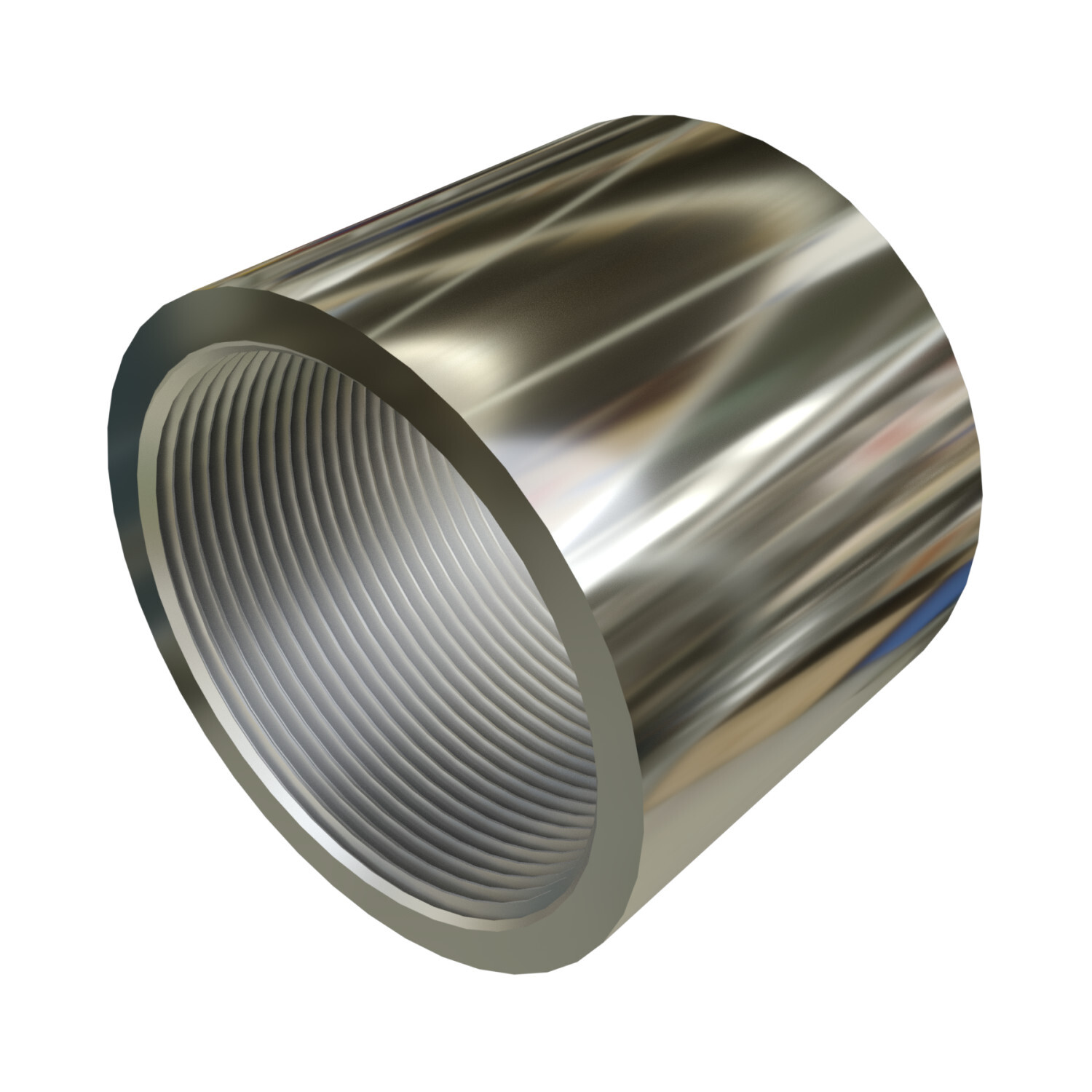 S63000CP00 Standard Straight Thread NPS Conduit Coupling, 3 in, For Use With Rigid Conduits, 316 Stainless Steel