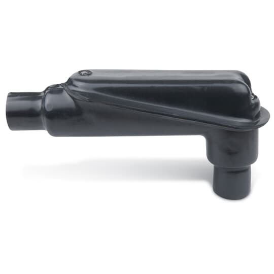 PVC Coated Pulling Elbow, 90 Degree Bend, With Pressure-Sealing Sleeves Seal Connections, Pipe Size 2 Inch/53 Metric, Gray Iron, Dark Gray