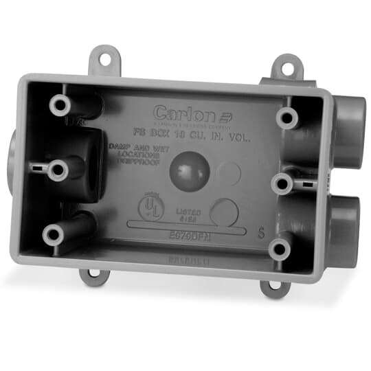 1/2 inch non-metallic one gang FS box, 18 Cubic Inch. Type FSCC.