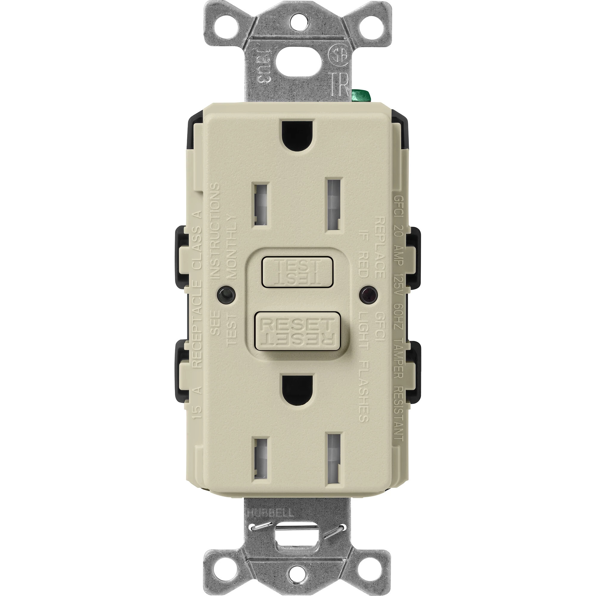 Lutron Claro Tamper-Resistant GFCI Duplex Receptacle, 15-Amp, Clay