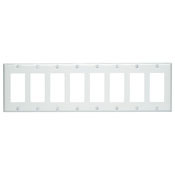 8-Gang Decora/GFCI Device Decora Wallplate, Painted Metal, Device Mount, White
