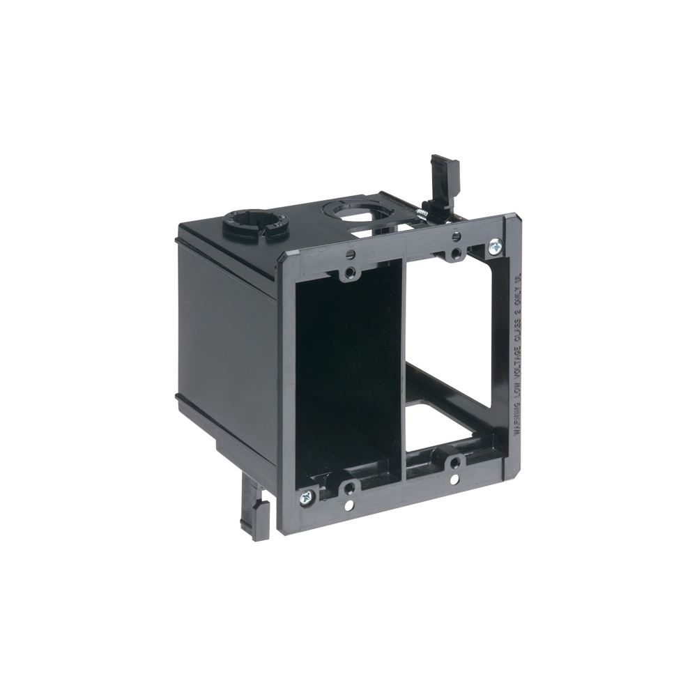 Power and low voltage box for existing construction, nail on. Low voltage side provides combination 1/2" and 3/4" knockout. 2 hour fire rating. 20 cu. in.