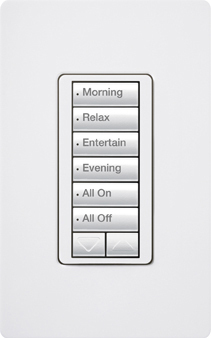 Lutron RadioRA 2 seeTouch LED+ Hybrid Keypad, Dual Group with 1 Raise/Lower - White