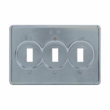 Eaton Crouse-Hinds series S Series snap switch cover, Sheet steel, Surface mount, Three-gang, For flush general use snap switches with square handles