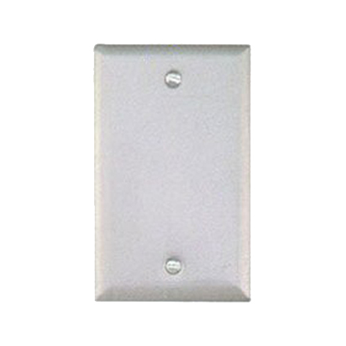 TEDDICO, Cover, Single Gang, Blank, Weatherproof, Material: Stamped Steel, Finish: Powder Coat, Size: 2-13/16 IN Width X 4-9/16 IN Height, Color: Grey, Construction: Rugged, Seamless, Mounting: 3-9/32 IN Hole Spacing, Includes: Gasket And Screws, Package Type: Show Pak
