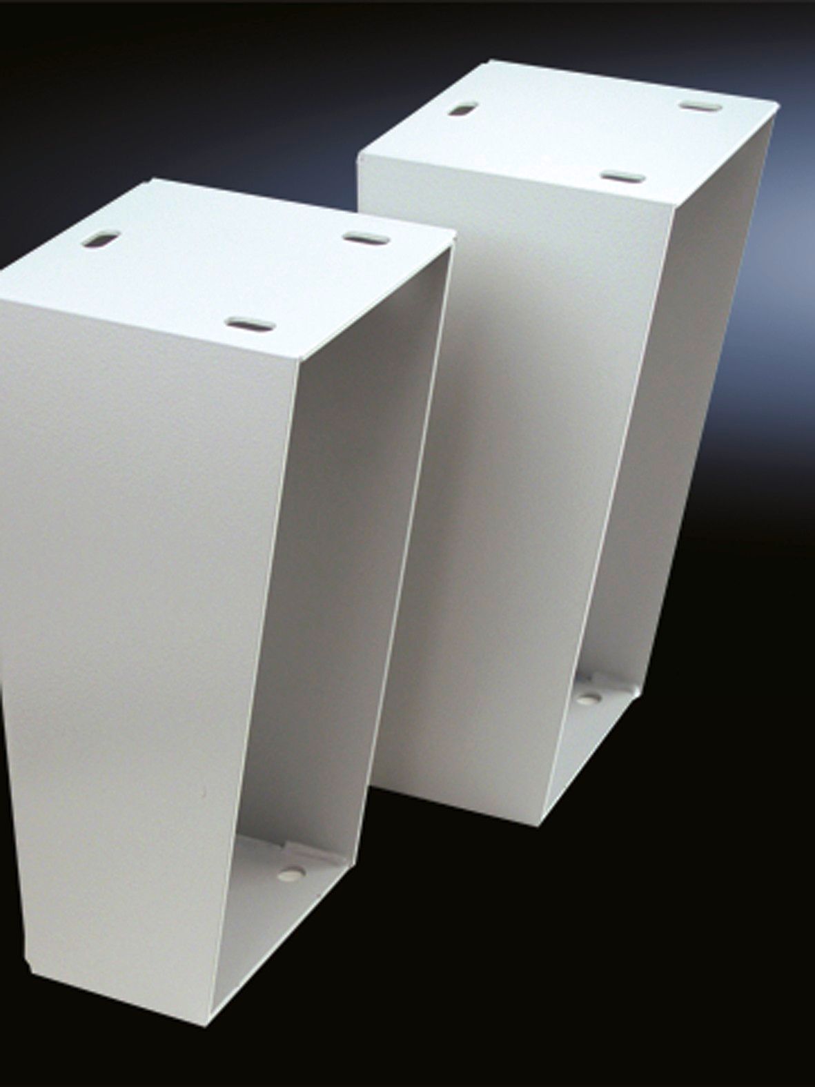 For mounting WMV vented wallmount enclosures to the floor in accordance with floormount standards. Carbon steel, 12ga, RAL 7035.