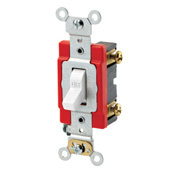 20-Amp, 120 Volt, Toggle Lighted Handle, Illuminated Off Single-Pole AC Quiet Switch, Extra Heavy Duty Grade, Self Grounding, White