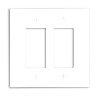 2-Gang Decora/GFCI Device Decora Wallplate, Oversized, Thermoset, Device Mount, White