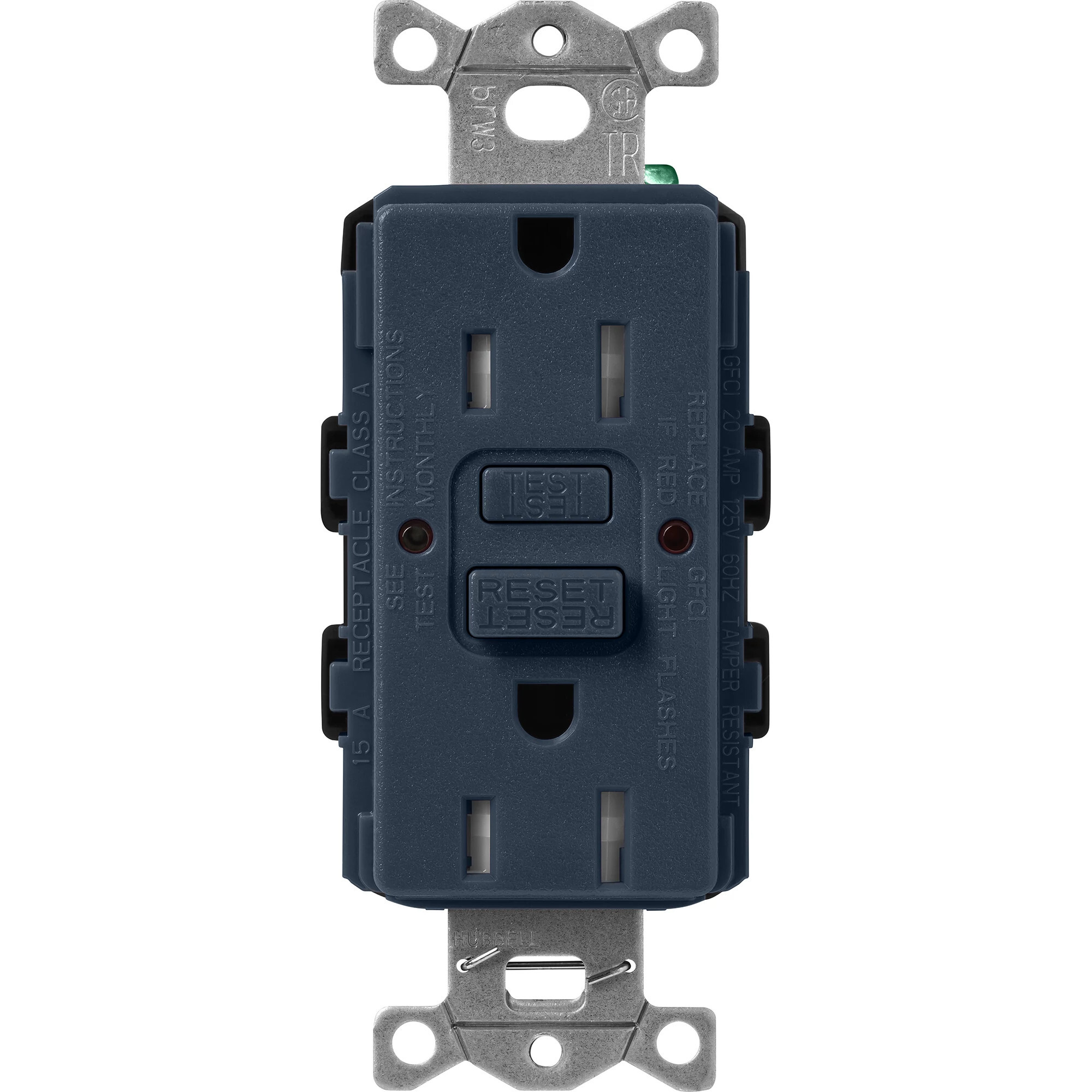 Lutron Claro Tamper-Resistant GFCI Duplex Receptacle, 15-Amp, Deep Sea