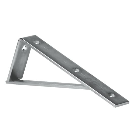 Bracket, 90 Degree, Height 4 Inches, Length 10-1/2 Inches, Width 1-5/8 Inch, Hole Diameter 9/16 Inch, Design Uniform Load 650 Pounds (A1200 Series) 500 Pounds (A1400 Series), Steel