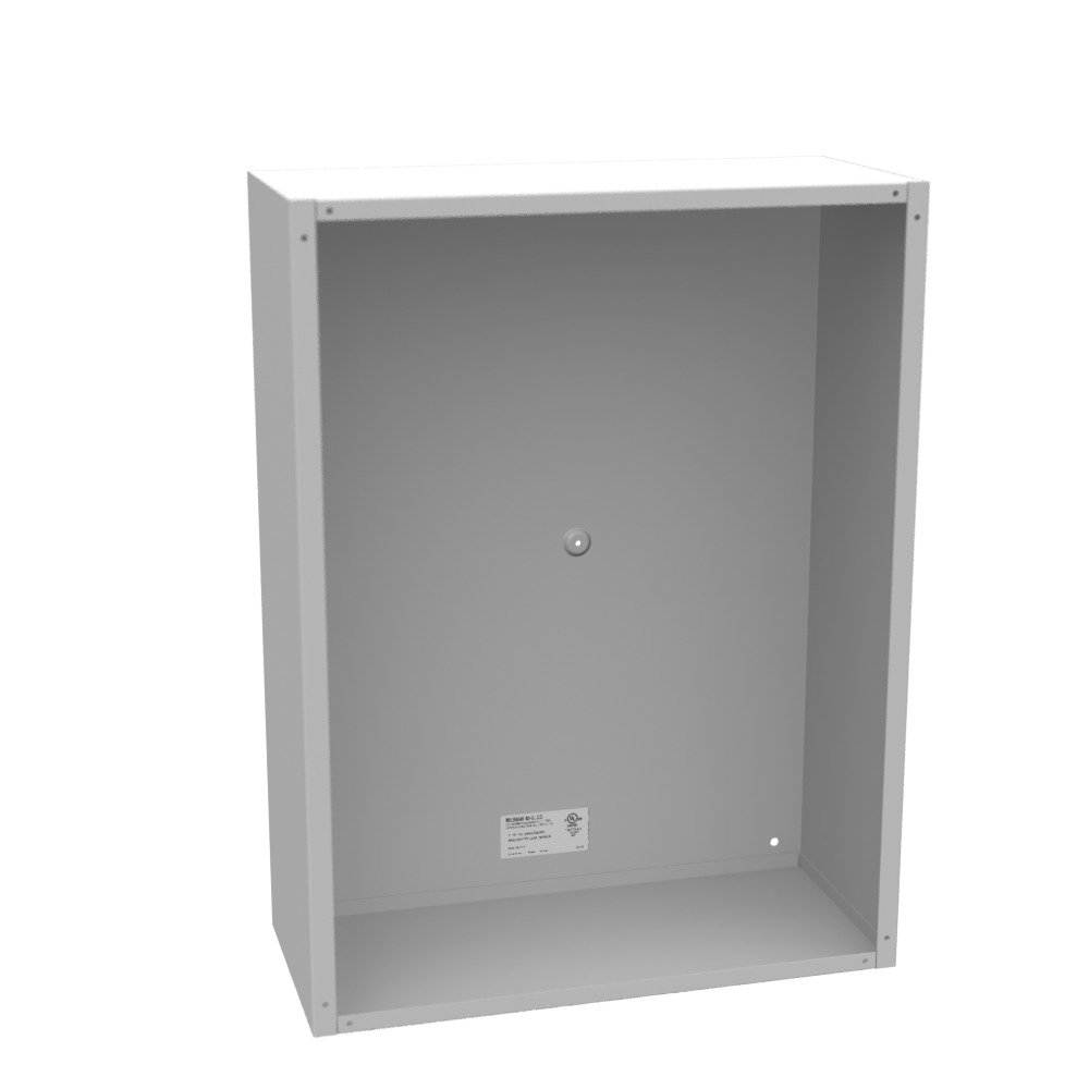 24x8x18 Screw Cover Type 1 UL Listed Steel No Knockouts ANSI 61 Gray Cover with Teardrop Slots Mounting Holes in Back