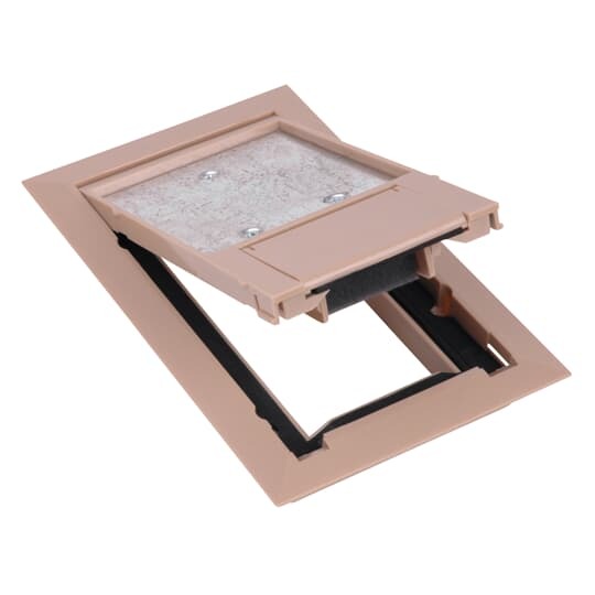 Recessed Service Floor Box Cover, Length 8-1/8 Inches, Width 5-1/8 Inches, Beige, Polycarbonate with 5/32 Inch Steel Plate