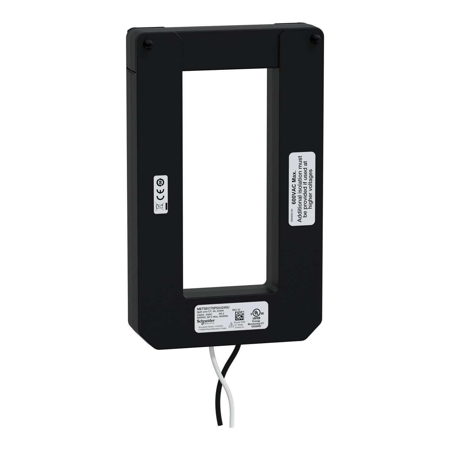 Split core current transformer, PowerLogic UL2808 CT, 2400A, 5A output