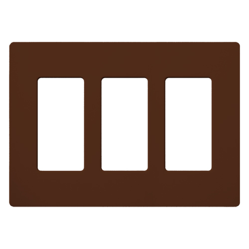 Claro Wallplate, Satin Finish, Three-gang in sienna