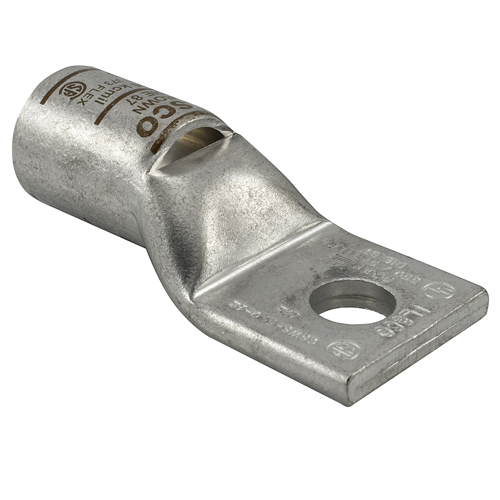 Surecrimp Copper Compression Lug, Conductor Size 3/0, 1 Hole, 1/4in Bolt Size, Standard Barrel, Sight Window, Tin Plated, UL, CSA